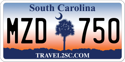 SC license plate MZD750