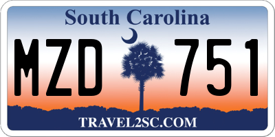 SC license plate MZD751