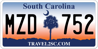 SC license plate MZD752