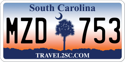 SC license plate MZD753