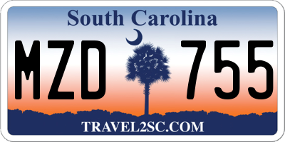 SC license plate MZD755
