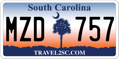 SC license plate MZD757
