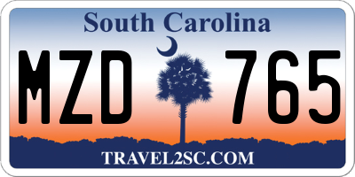 SC license plate MZD765