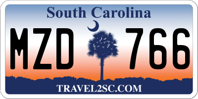 SC license plate MZD766