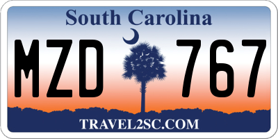 SC license plate MZD767