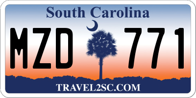 SC license plate MZD771