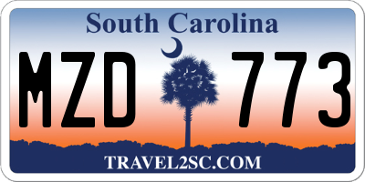 SC license plate MZD773
