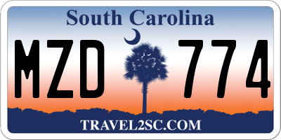 SC license plate MZD774