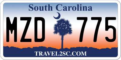 SC license plate MZD775
