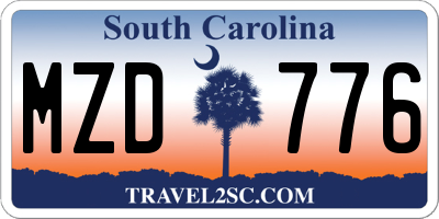 SC license plate MZD776