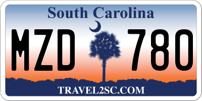 SC license plate MZD780
