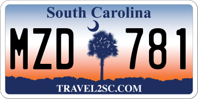 SC license plate MZD781