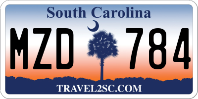 SC license plate MZD784