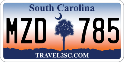 SC license plate MZD785
