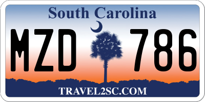 SC license plate MZD786