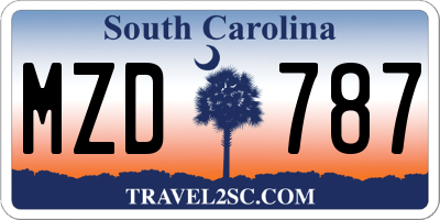 SC license plate MZD787