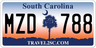 SC license plate MZD788