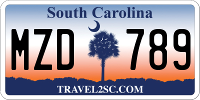 SC license plate MZD789