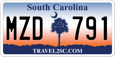 SC license plate MZD791