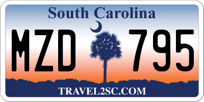 SC license plate MZD795
