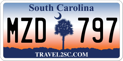 SC license plate MZD797