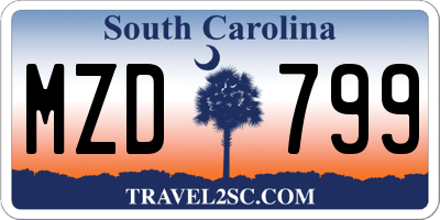 SC license plate MZD799