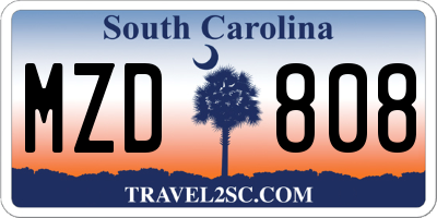 SC license plate MZD808