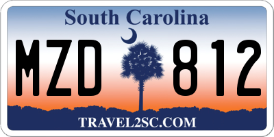 SC license plate MZD812