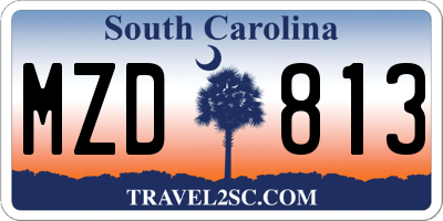 SC license plate MZD813
