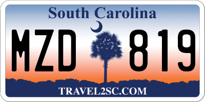 SC license plate MZD819