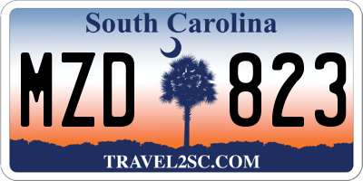 SC license plate MZD823