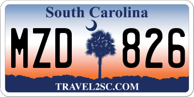 SC license plate MZD826