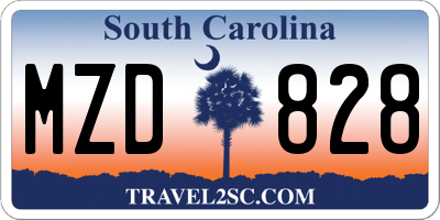 SC license plate MZD828