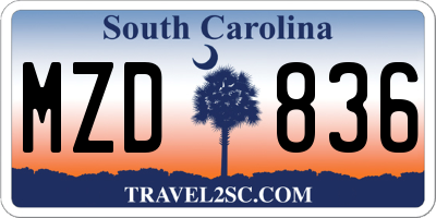 SC license plate MZD836