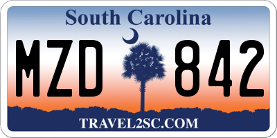 SC license plate MZD842
