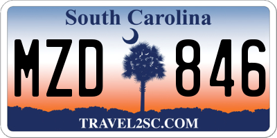 SC license plate MZD846