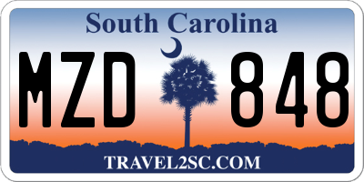 SC license plate MZD848
