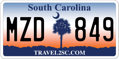 SC license plate MZD849