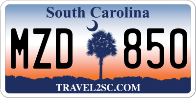SC license plate MZD850