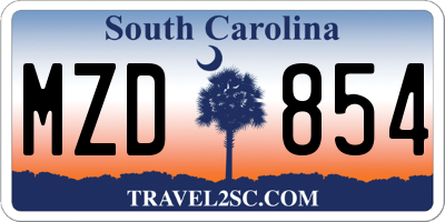 SC license plate MZD854
