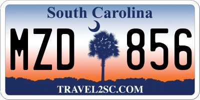 SC license plate MZD856