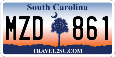 SC license plate MZD861