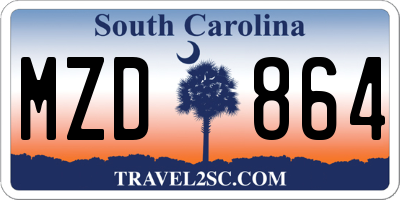 SC license plate MZD864