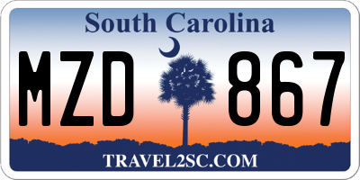 SC license plate MZD867