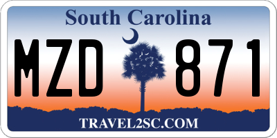 SC license plate MZD871