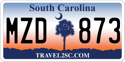 SC license plate MZD873