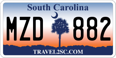 SC license plate MZD882