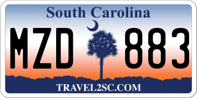 SC license plate MZD883