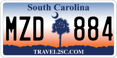 SC license plate MZD884