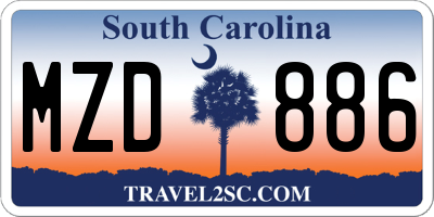 SC license plate MZD886